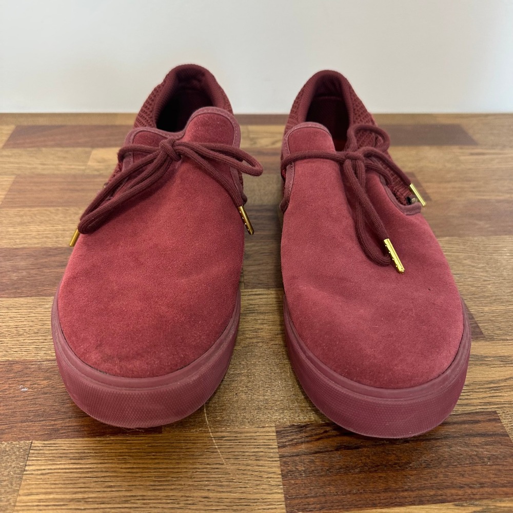 Supra Mens Sneakers 11 Burgundy Low Top Lace Slip On Streetwear Mesh - Picture 3 of 8